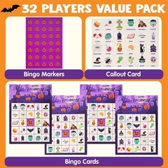 Complete Halloween Bingo Set for 32 Players – Perfect for School & Family
