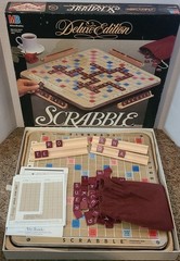 Vintage 1989 Milton Bradley Scrabble Deluxe Edition 4034 Rotating Gameboard
