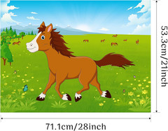 Pin The Tail on The Horse Birthday Game with 48pcs Tails for Kids Farm Birthd…
