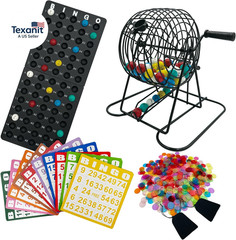 Deluxe Bingo Game Set,Bingo Set Includes Metal Cage,600 Mixed Color Plastic Chip