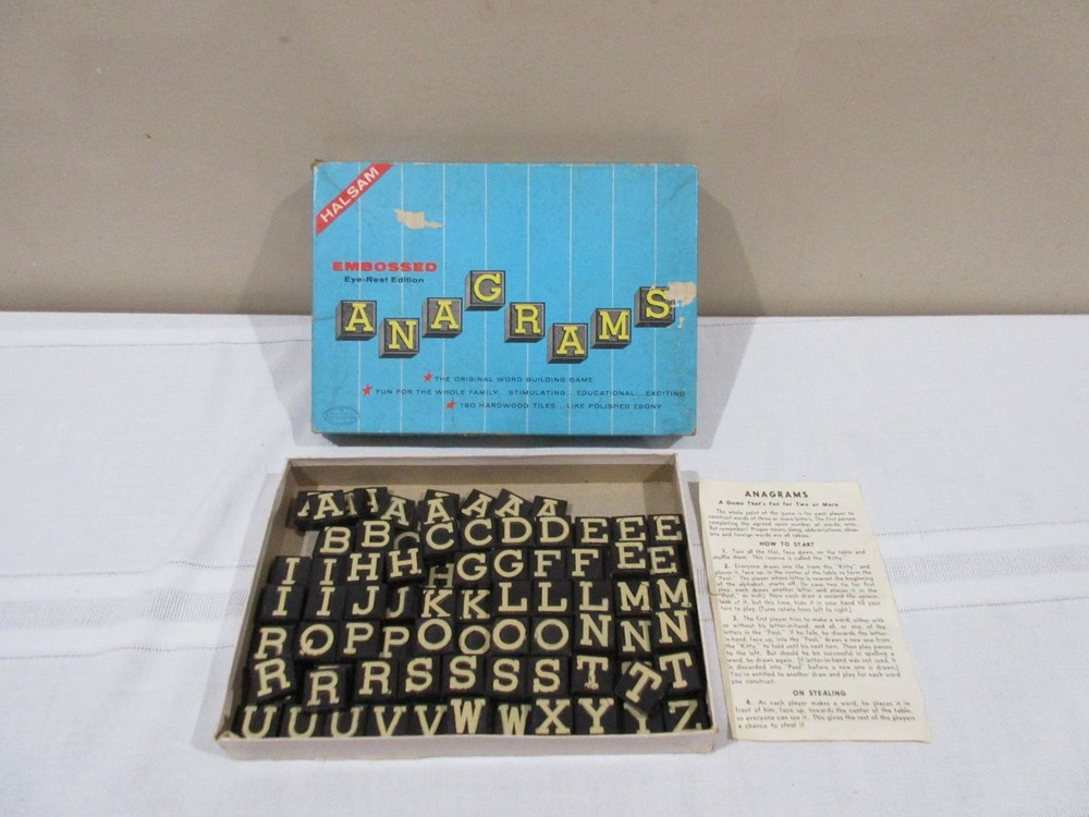 Vtg. Anagrams Game Halsam Products Company Set No. 402 Complete