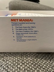Vintage 1985 Target Met Mania Die Hard Met Edition SPORTS Trivia Game RARE