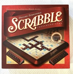 SCRABBLE Deluxe Turntable Crossword Game 2001 100% Complete +Scrabble Dictionary