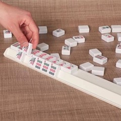 4PCS Mahjong Racks with Pushers White, American Mahjong All-in-one Tile Rack