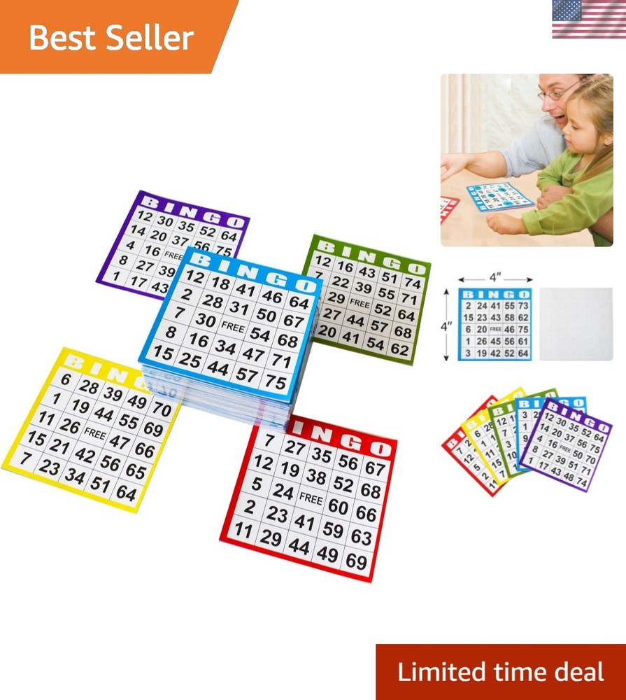 Bingo Paper Game Cards – 1 Card – 100 Books of 5 Sheets