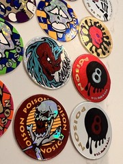 1990s Lot of 30 POISON Skull Bones Pogs Slammer Holographic Milk Caps Lot Mint!