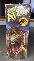 B3 NEW UNO ATTACK JURASSIC WORLD DOMINATION CARD GAME DAMAGED BOX FAMILY NIGHT