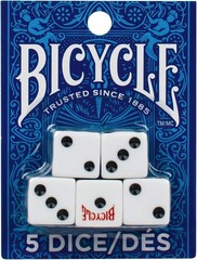 5 Count D6 Dice Set – Classic White & Black for Family Game Nights