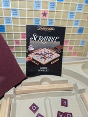 Scrabble Deluxe Edition 1989 Rotating Turntable COMPLETE #4034 Mahogany Tiles