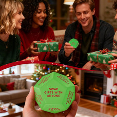 2025 New-Santa Swap Gift Exchange Dice,3 * 3In Exchange Gifts Family Game,Stocki