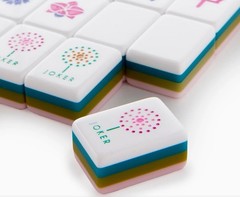 OHMYMAHJONG Mahjong La Fete Tile Game Complete Set w/ Dice and Blanks