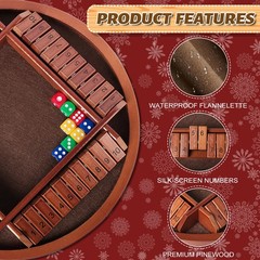Shut The Box Dice Game 24 Player Wooden Table Math Educational Home Party