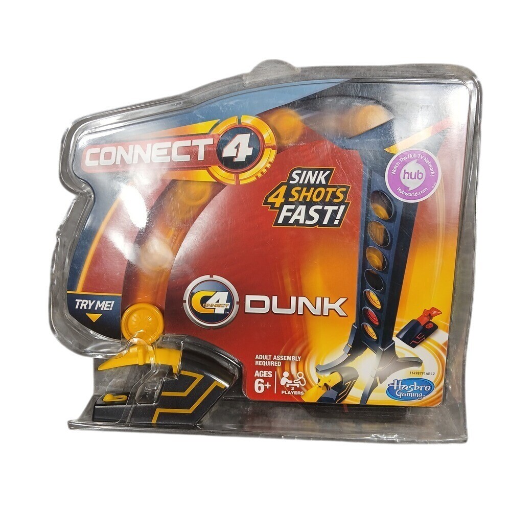Hasbro Connect 4 Dunk Game Kids Unisex One Size Blue Yellow Rapid Fire Action