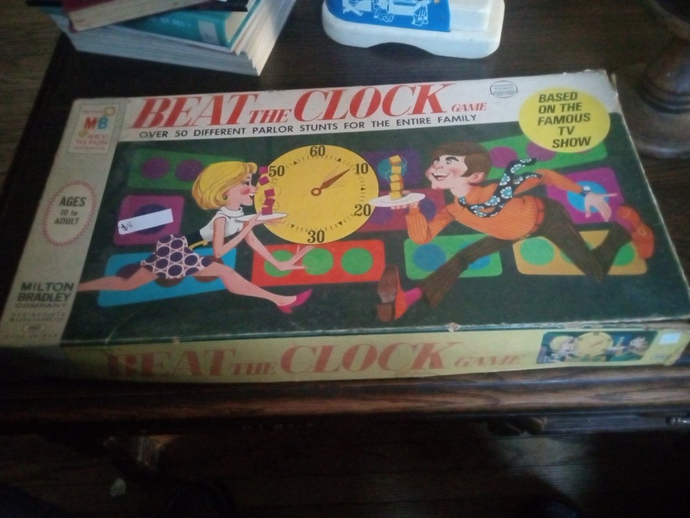 Vintage Beat The Clock Game 1969 Milton Bradley MB Board Game Working Timer