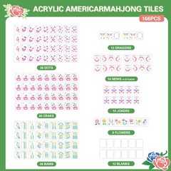 Gueiddi Premium American Mahjongg Set, 166 Large Translucent Jelly Green Acry…