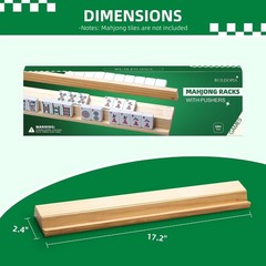 Wooden Mahjong Racks with Magnetic Pushers – Set of 4, Solid Wood | For American