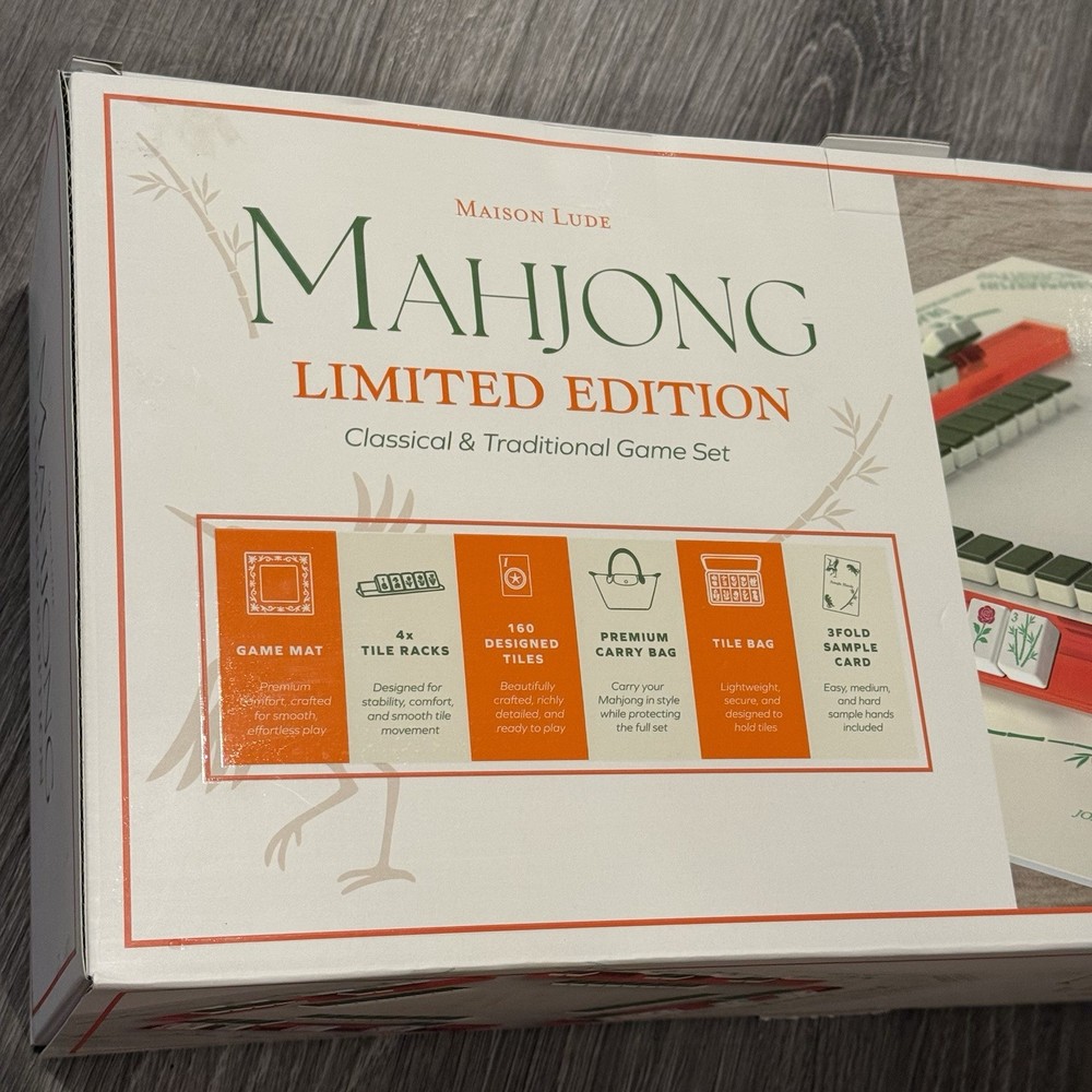 Maison Lude Mahjong Limited Edition 160 Tile Set With Mat & Accessories New Box