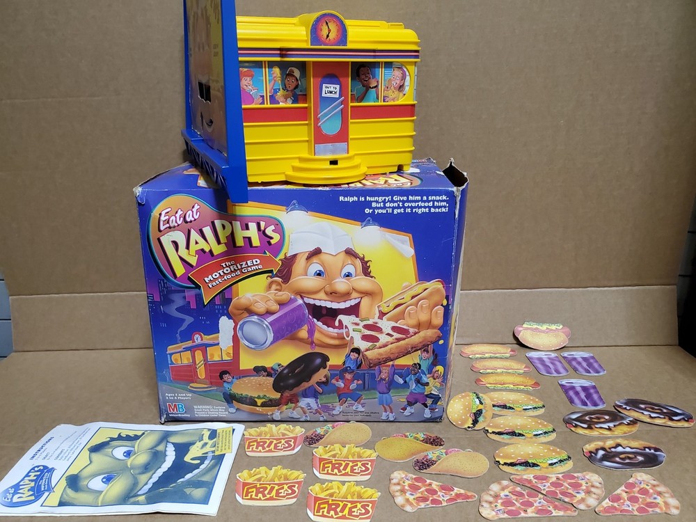 Eat at Ralph’s 1992 Motorized Fast Food Game Milton Bradley Tested (Incomplete)