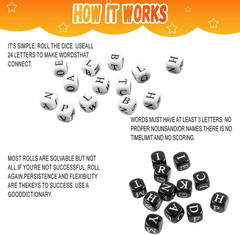 24 Pcs Dice Set, the Crossword Solitaire Game, 6 Sided Dice Crossword Creative