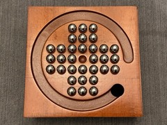 *STAINLESS STEEL* MICHAEL GRAVES DESIGN Solitaire Marble Wood Vintage Game