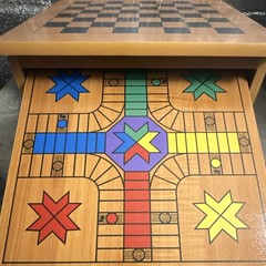10-1 Wooden Multi-Game Table Set Chess Checkers Backgammon Board Game 2+ Ages 8+