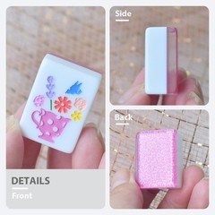 HYZYey Mahjong Tile Set 160 Acrylic Sparkle Pink Blossom American Mah Jongg G…