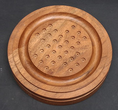 Wooden Handcrafted Solitaire Board Game Magnolia Wood Carving BOARD ONLY