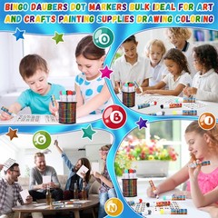 48 Pack Mixed Color Bingo Daubers Dot Markers Art Supplies for Painting Crafts