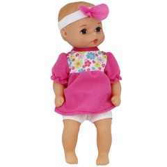 Baby Bathtime Doll Softina Pink Floral Jumper Headband Model 51140 Babys First