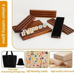 Rummy Cube Original Game, 2–6 Players, 160 Tiles with 6 Wooden Racks
