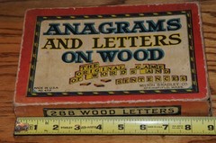 Vintage Game Anagrams Letters On Wood Tiles Milton Bradley USA #4719 Springfield