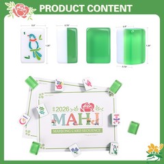 Gueiddi Premium American Mahjongg Set, 166 Large Translucent Jelly Green Acry…