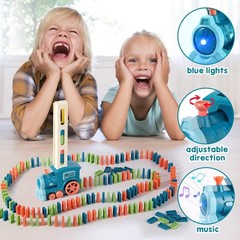 Domino-Zug-Spielzeug-Set, automatisches Domino-Bauen und Stapeln, kreatives…