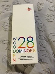Pinewood Dominoes Intemenos Set of 28 2.75″ MultiColored w/Instructions on Box