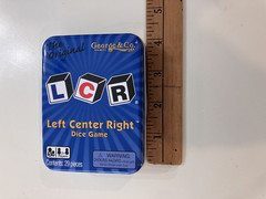 LCR® Left Center Right™ Dice Game – Blue Tin