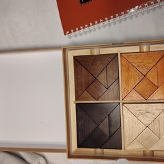 Tangram Master Ultimate Wooden Puzzle Challenge Sterling, 4 sets wood tabs &tray
