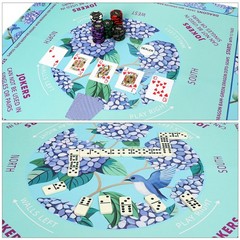 Green Mahjong Learning Mat 33″ x 33″ – Anti-Slip, Noise-Reducing, Carrying Bag I