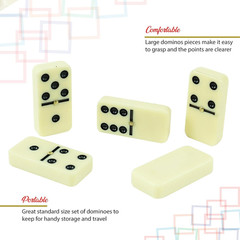 – Premium Double 6 Dominoes Set, Classic Domino Game with Leather Case, Domino S