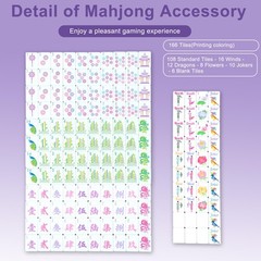 Arrowbash 160 Pcs Floral American Mahjong Set 1.2 Inch Flower Mahjong Tiles S…