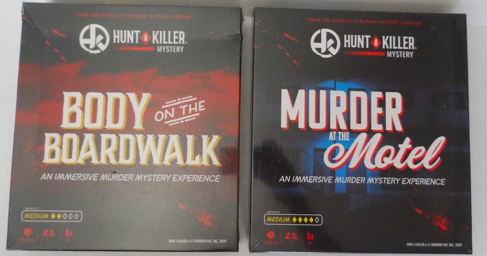 2-HUNT A KILLER Murder Mystery Games ‘Body On The Boardwalk’ & ‘Murder At The Mo