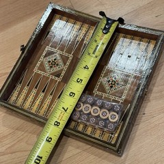 2 in 1 Wood Backgammon + Chess Set Moroccan handmade Wooden Backgammon Board 8”