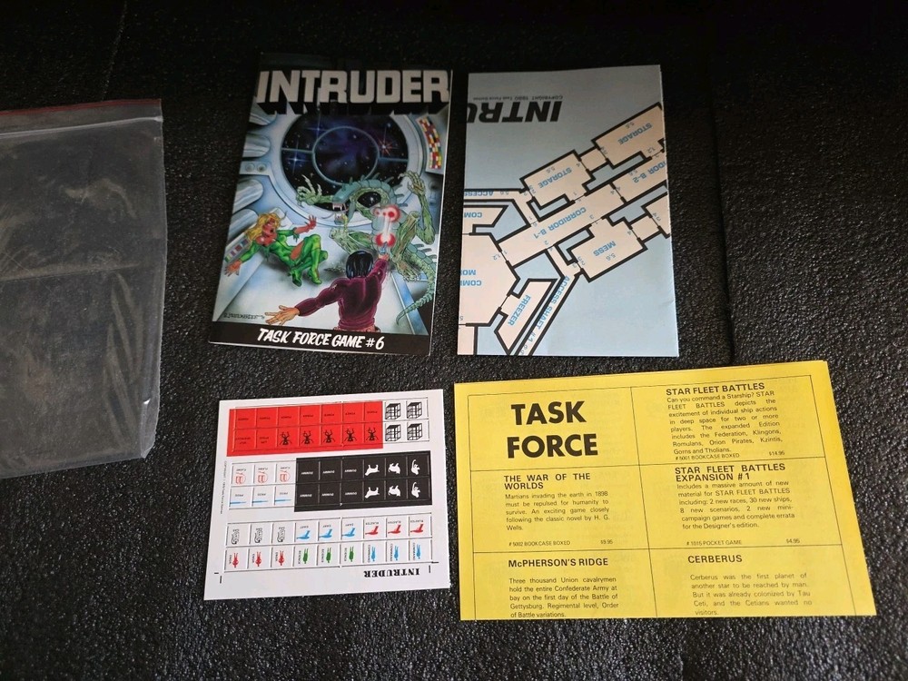 Unpunched Task Force Games #6 INTRUDER rare vintage science fiction board game
