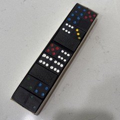 VTG Halsam Hal-Sam Dominoes Multi Color Dots 27 Pieces Original Box