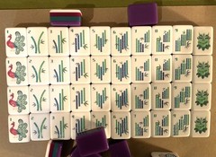 American Mahjong Tiles Deep Purple Engraved 4-Layer Acrylic