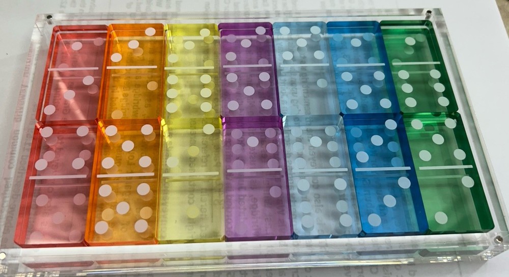 Multicolor Lucite Domino Set NEW