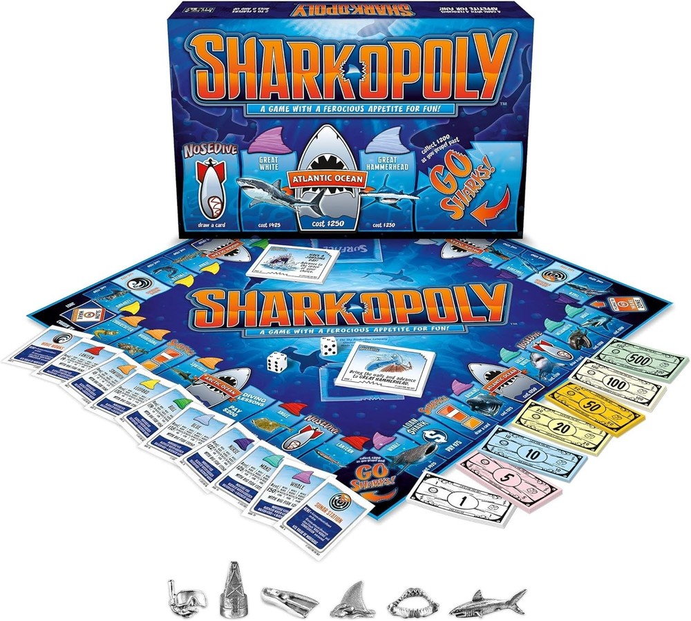 Late for the Sky Sharkopoly Classic Board Game 2-6 Players Kids Toy Ages 8+ NEW