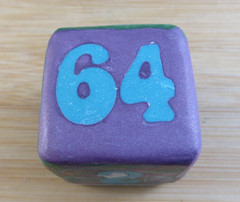 Jena’s Handmade Backgammon Doubling Cube Unique OAK Purple Blue Green #403