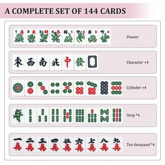 Portable Mini Mahjong Set – Waterproof 144 Melamine Tiles, Travel Handbag, Compl