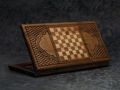 Luxury Backgammon Set 30cm Wooden Board Game with Playing Pieces, Dice Set & Car