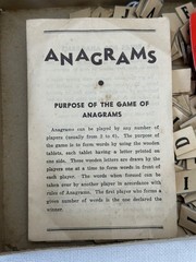Antique 1920 Anagrams Game By Pressman Co. Inc. USA With Box Complete Preowned